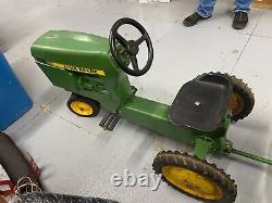 ERTL John Deere pedal Car tractor Trailer Alum Vtg Toy Ride On Kids Farm Equipme