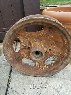 Early Original John Deere Tractor Cast Iron Front Wheel Tire Rim Model H