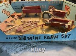 Ertl International Harvester 8 Piece Mini Farm Set Tractor Toy Vintage 1960s Red
