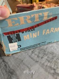 Ertl International Harvester 8 Piece Mini Farm Set Tractor Toy Vintage 1960s Red