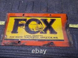 FOX River Tractor Co. Appleton Wis. Metal Farm Equipment Heavy Metal Sign Cut
