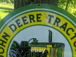 Giant Vintage John Deere Tractors Porcelain Farm Equipment Sign 30