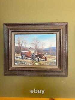 Honey Wagon vintage original oil painting framed and SIGNED by Hulan Fleming