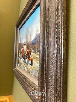 Honey Wagon vintage original oil painting framed and SIGNED by Hulan Fleming