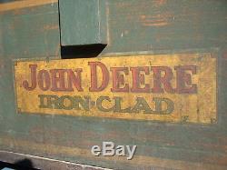 Huge Rare 13.5' John Deere 42 Wide Track Horse Drawn Triple Box Farm Wagon