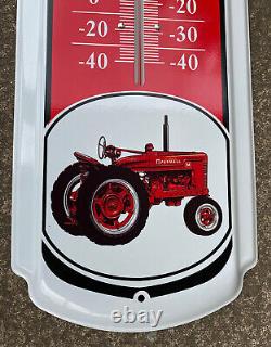 IH INTERNATIONAL HARVESTER Farm Tractors 27'' THERMOMETER SIGN Red Tractor