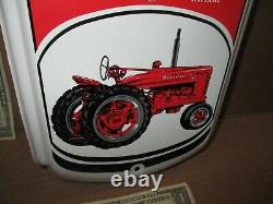 INTERNATIONAL HARVESTER IH THERMOMETER SIGN Shows Early Red I H Farm Tractor