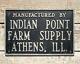 Indian Point Farm Supply Sign Athens Illinois Farm Tractor Advertising Antique