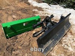 JOHN DEERE 4100 Compact Tractor Loader 4x4 with Cab Heat Snow Plow, Brush Hog Fork