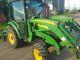 John Deere 3520 compact tractor with deluxe cab and loader with rear hydraulics