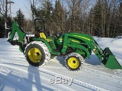 John Deere 4105 Tractor 4x4 Quick Attach Loader Backhoe