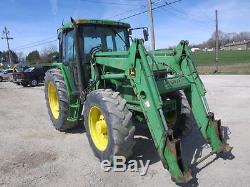 John Deere 6400 Tractor With640 Loader, Cab, AC/Heat, 4x4, Power Quad Transmission