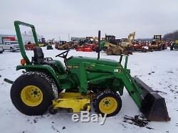 John Deere 770 Tractor with JD 70 Front Loader, 4WD, 60 Belly Mower, BEAUTIFUL