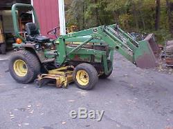 John Deere 855 / 4 Wheel Drive Tractor with Loader and Belly Mower