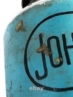 John Deere Blue & Black Oil Can Farm Tractor Vintage Greaser 7 1/2 Advertising
