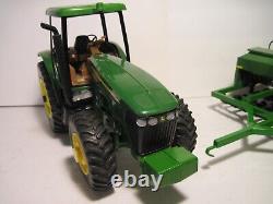 John Deere Farm Toy Tractor 7820 FWA with 1590 drill Ertl 1/16