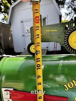 John Deere Green Model B Rural Style Mailbox with Tractor Topper Rare