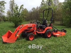 KUBOTA BX2660 4X4 TRACTOR LOADER With 4 FOOT BUSH HOG, 26HP LOW HOURS. CHEAP SHIP
