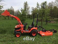 KUBOTA BX2660 4X4 TRACTOR LOADER With 4 FOOT BUSHHOG, 26HP LOW HOURS. CHEAP SHIP