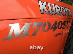 KUBOTA TRACTOR M7040SUHD 4WD 68HP With FRONT LOADER BUCKET, 7FT BUSH HOG & FORKS