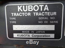 Kubota B2620 Tractor, 4WD, LA364 Front Loader, Hydro, 54 Belly Mower, 228 Hrs