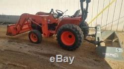 Kubota L3400 Tractor with Loader 4WD diesel Hydrostatic withbox blade