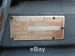 Kubota M4050 Tractor, 2WD, Westendorf Loader, 1 Remote, 3,298 Hours