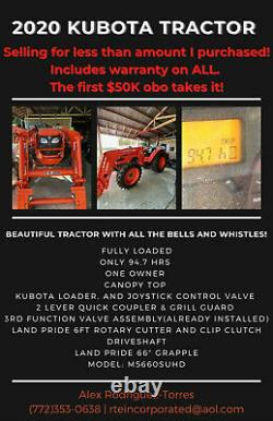 Kubota tractor 2020 With Warranty, Grapple & Mower Attach/ OWNER FINANCING! A+