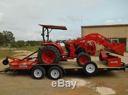L4701D Kubota 4wd Tractor/Loader/ NEW Trailer/ New BushHog and Boxblade/Tiedowns