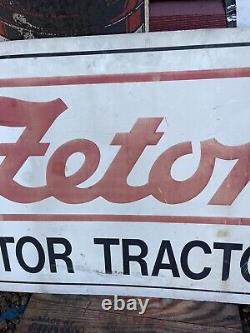 LARGE ORIGINAL Vintage ZETOR TRACTOR Dealership Dealer FARM SIGN Double Sided