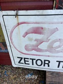 LARGE ORIGINAL Vintage ZETOR TRACTOR Dealership Dealer FARM SIGN Double Sided