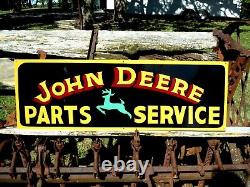 Large Vintage Hand Lettered JOHN DEERE Tractor Sales Man Cave Farmer Farm SIGN