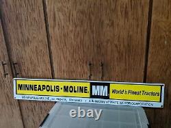 Large Vintage Minneapolis-moline Tractor Farm Porcelain Sign 40 X 6