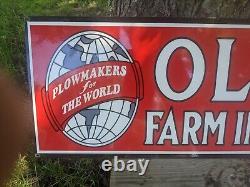 Large Vintage Oliver Tractor Farm Porcelain Sign 35 X 12