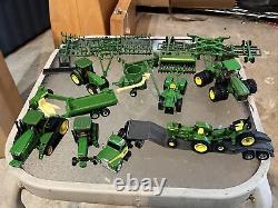 Lot of 14 Ertl Farm Toy Tractor John Deere Diecast
