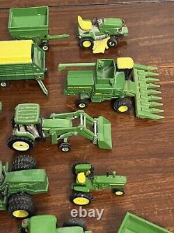 Lot of 27 Pieces John Deere Tractors, Combines and Implements Diecast