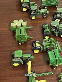 Lot of 27 Pieces John Deere Tractors, Combines and Implements Diecast