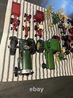 Lot of 30 Vintage Diecast Toy Tractors and 1/64. EE