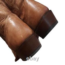 Lucchese Mens Handmade Mad Dog Goatskin Cowboy Boots sz 9.5 D Square Steele Toe