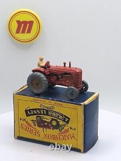 MATCHBOX LESNEY No. 4a Massey Harris Tractor 1954 MIB vintage diecast