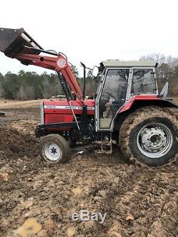 Massey Ferguson 383 Diesel Tractor With Cab And Front End Loader. Very Good