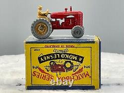 Matchbox Moko Lesney, No. 4B Massey Harris Tractor n, Mint, in B box all orig, N. O. S