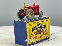 Matchbox Moko Lesney, No. 4B Massey Harris Tractor n, Mint, in B box all orig, N. O. S