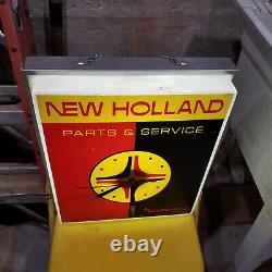 New Holland Sperry Farm Tractor Wall Clock Lighted Advertising Vintage Clean