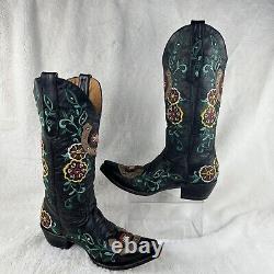 Old Gringo Floral Horseshoe Embroidered Womens Cowboy Boots Size 6.5B Rare