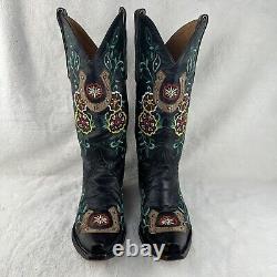 Old Gringo Floral Horseshoe Embroidered Womens Cowboy Boots Size 6.5B Rare