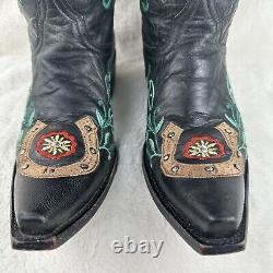 Old Gringo Floral Horseshoe Embroidered Womens Cowboy Boots Size 6.5B Rare