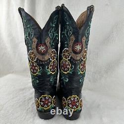 Old Gringo Floral Horseshoe Embroidered Womens Cowboy Boots Size 6.5B Rare