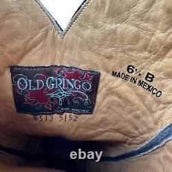 Old Gringo Floral Horseshoe Embroidered Womens Cowboy Boots Size 6.5B Rare