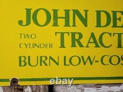 Old Vintage John Deere Porcelain Sign 48 Farm Tractor Dealer Sales Service Sign